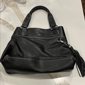 Elegant Tod’s Girelli Black Pebbled Leather Large Tote Shoulder bag